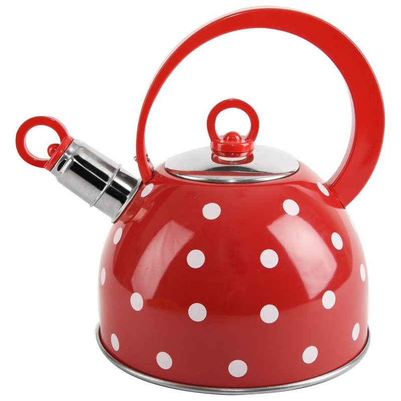 ORION Steel kettle red polka dot 1,5L KARIN