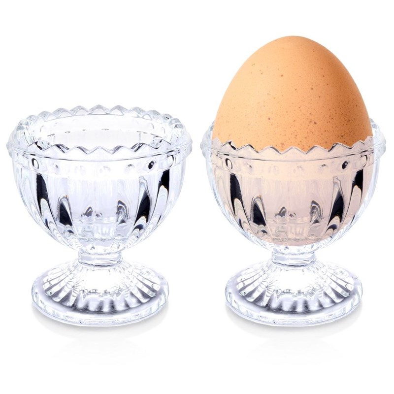 Eierbecher-Set Eieruntersetzer aus Glas 2 Stk.