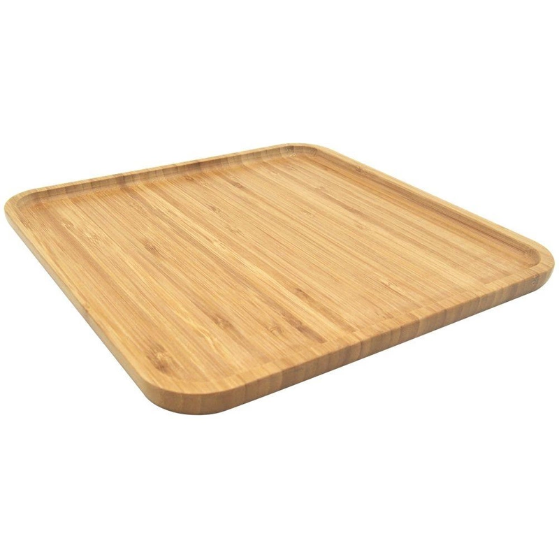ORION Wooden BAMBOO plate square tray cake stand 26x26 cm