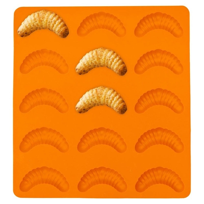 Silikonform Backform für Kekse und Pralinen Kekseform Hörnchen Croissants SILLINIE
