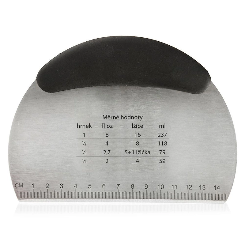 Küchenspatel Teigschaber Schaber Spatel Spachtel Gebäckschneider Teig-Zerkleinerer mit Messskala 16 cm