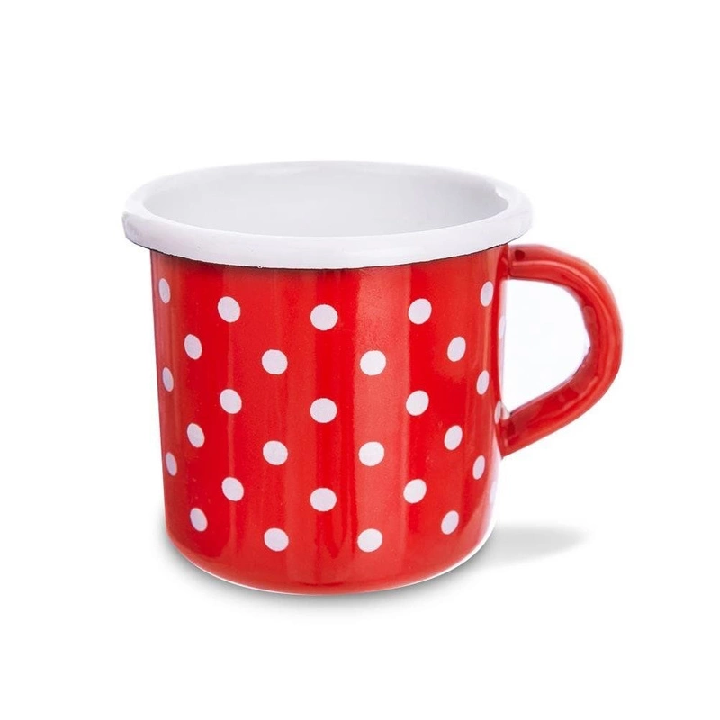 ORION Enamel mug retro 0,4L RED POLKA-DOT