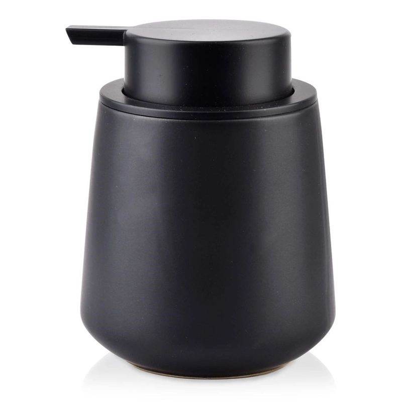 Seifenspender Flüssigseifen-Spender Spülmittel-Spender aus Keramik schwarz 450 ml