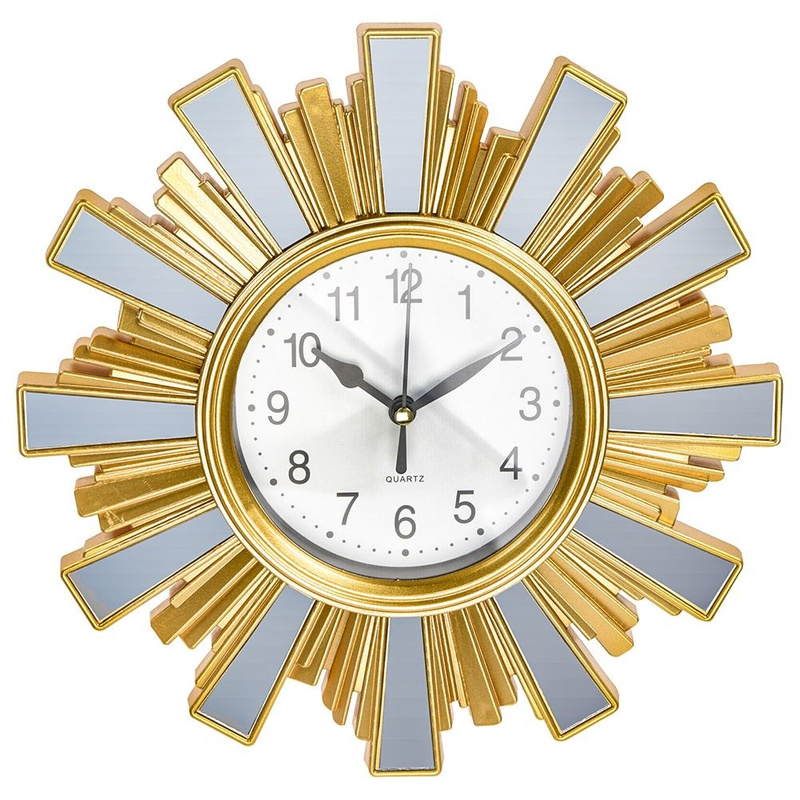 Zegar ścienny wiszący lustrzany na ścianę złoty glamour nowoczesny 24,5 cm